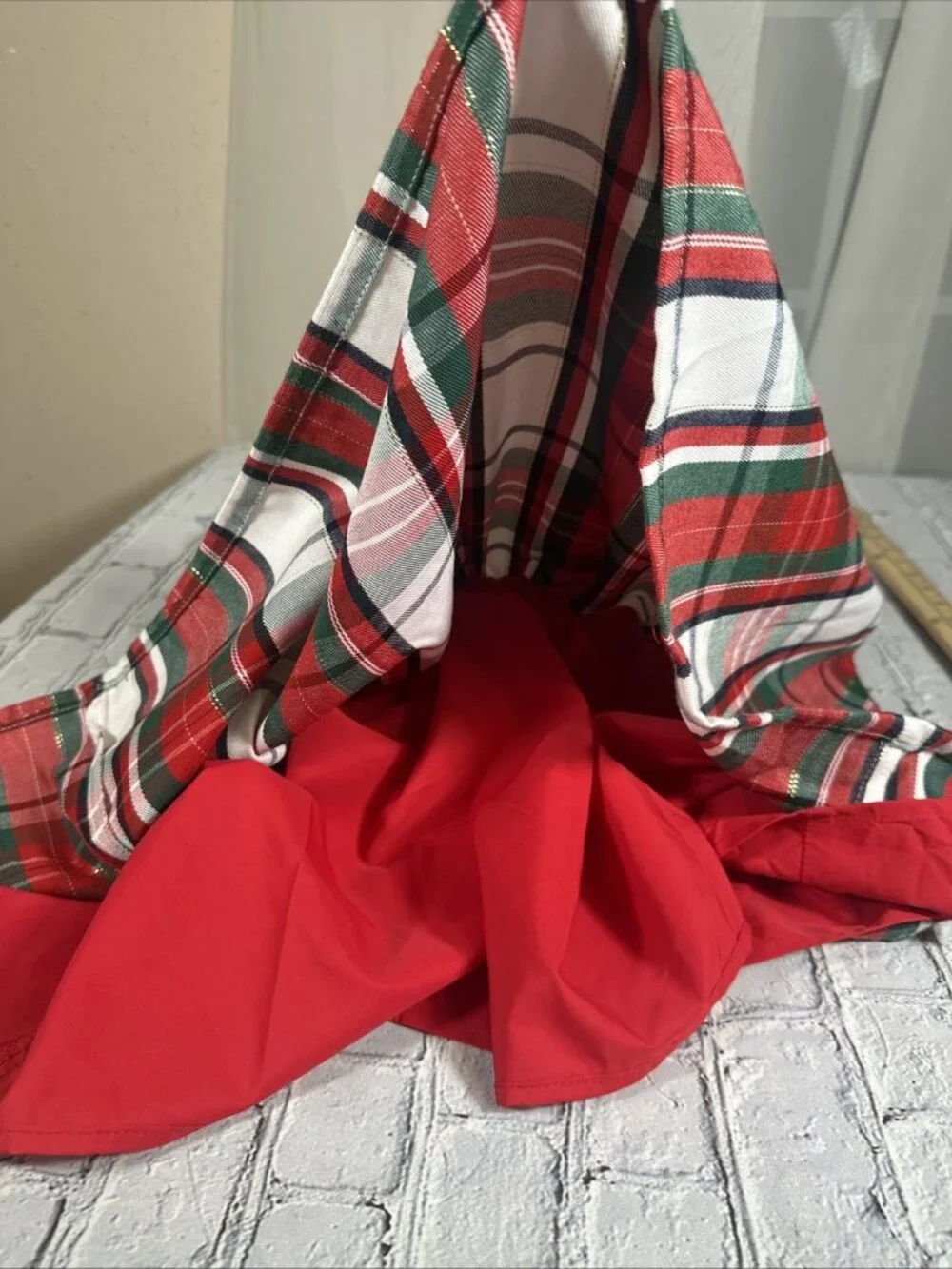 Tommy Bahama Pinafore Jumper Dress Girls Size 7 Plaid Christmas Holiday